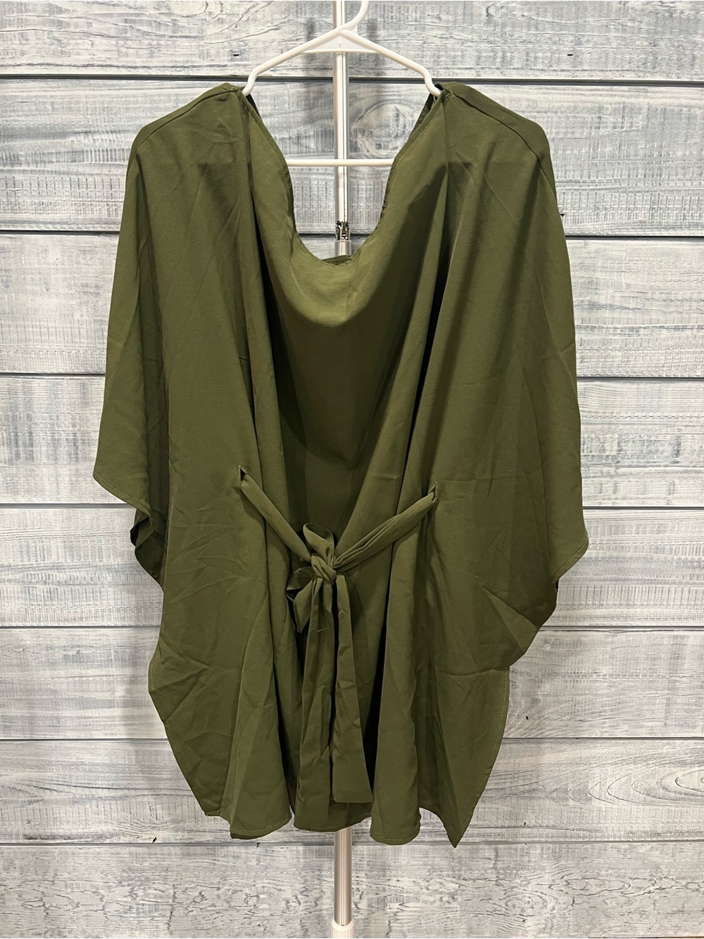 SHEIN Olive Green Tie-Waist blouse